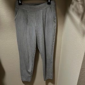 Express pleated elastic waist cropped pants